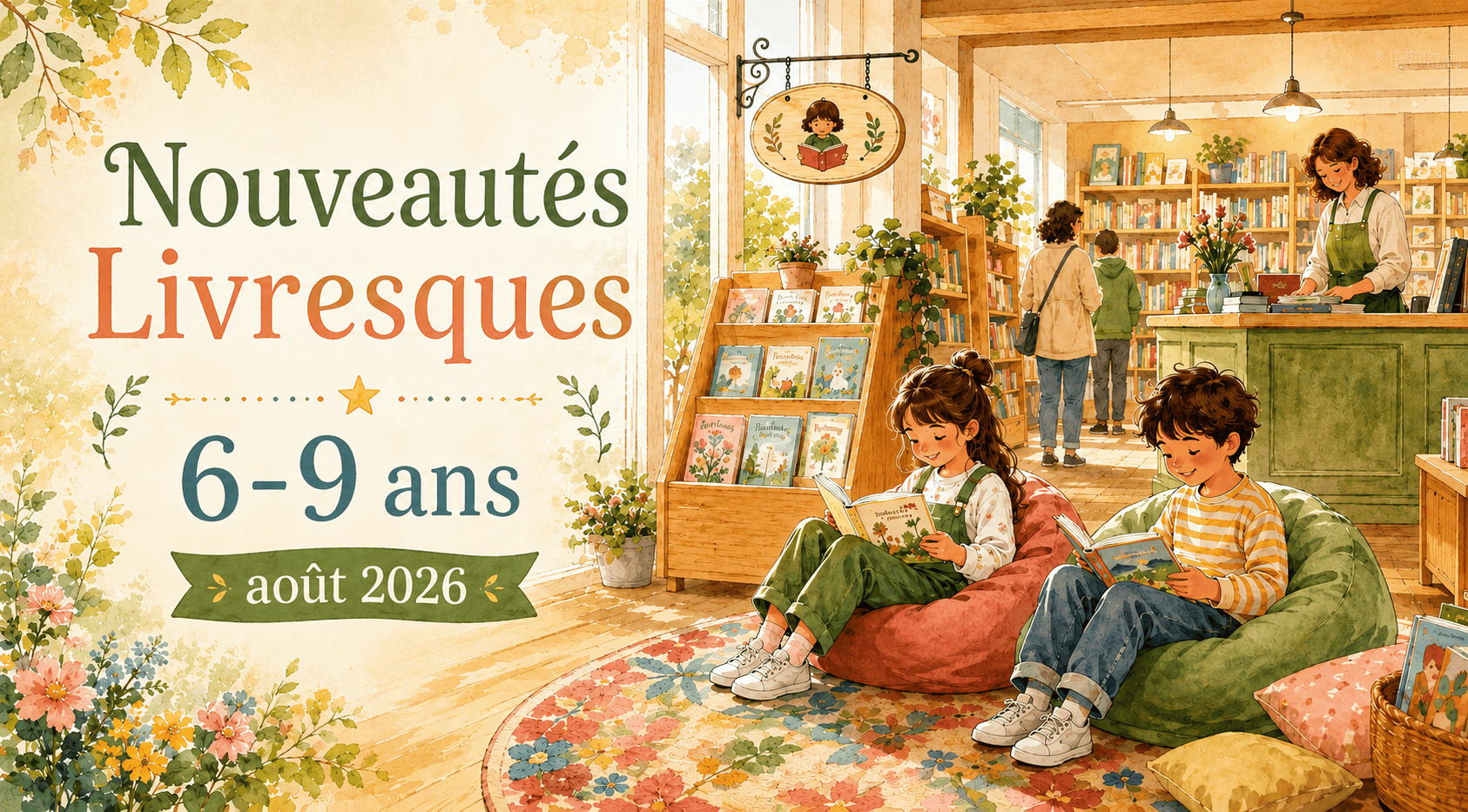 SElection de nouveautés livre pour les 6-9ans aout2026