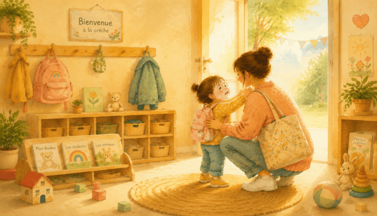 Enfant pleure à la crèche