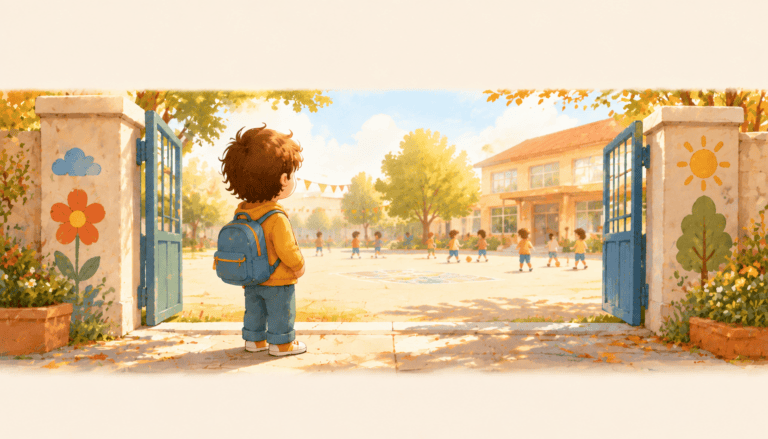 un enfant qui a peur de ne pas se faire des amis à l'école