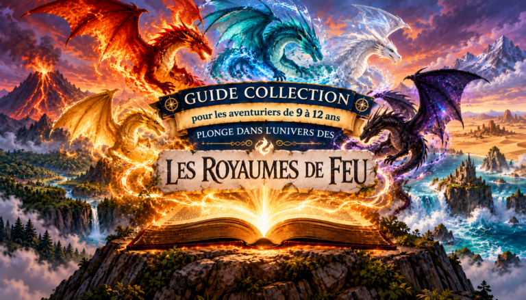 Deux dragons, rouge et bleu, sur le guide Les Royaumes de feu